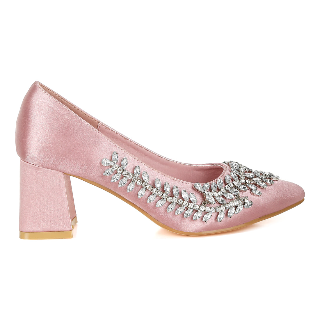 satin diamante embellished pumps#color_blush