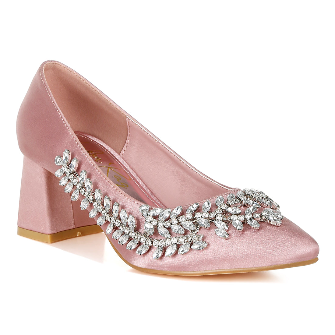 satin diamante embellished pumps#color_blush