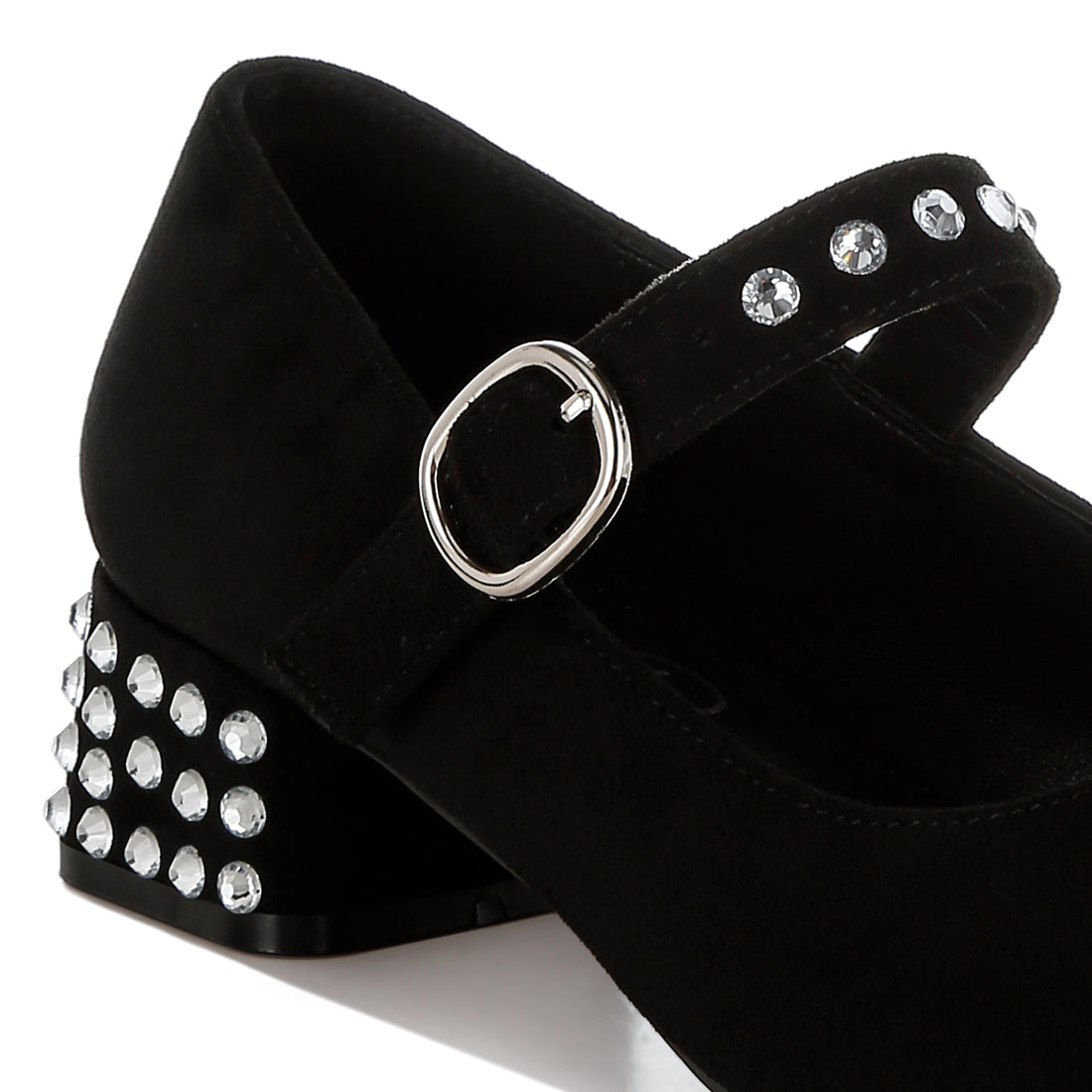 studded mary jane pumps#color_black