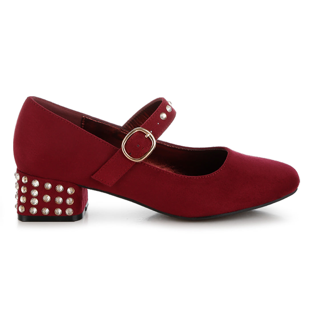 studded mary jane pumps#color_burgundy