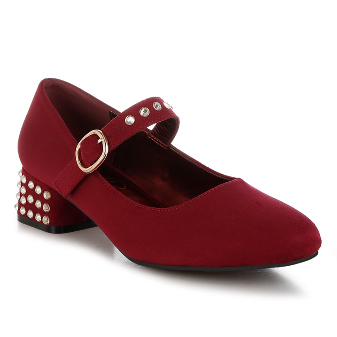 studded mary jane pumps#color_burgundy