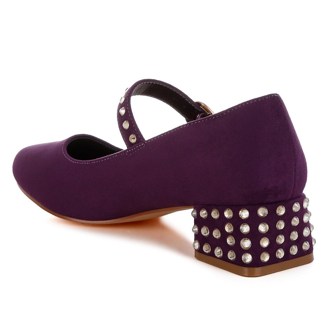 studded mary jane pumps#color_purple