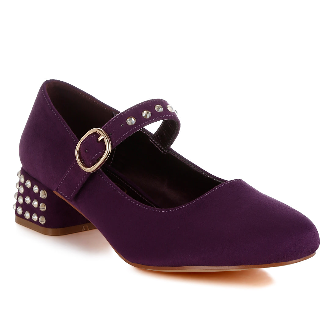 studded mary jane pumps#color_purple