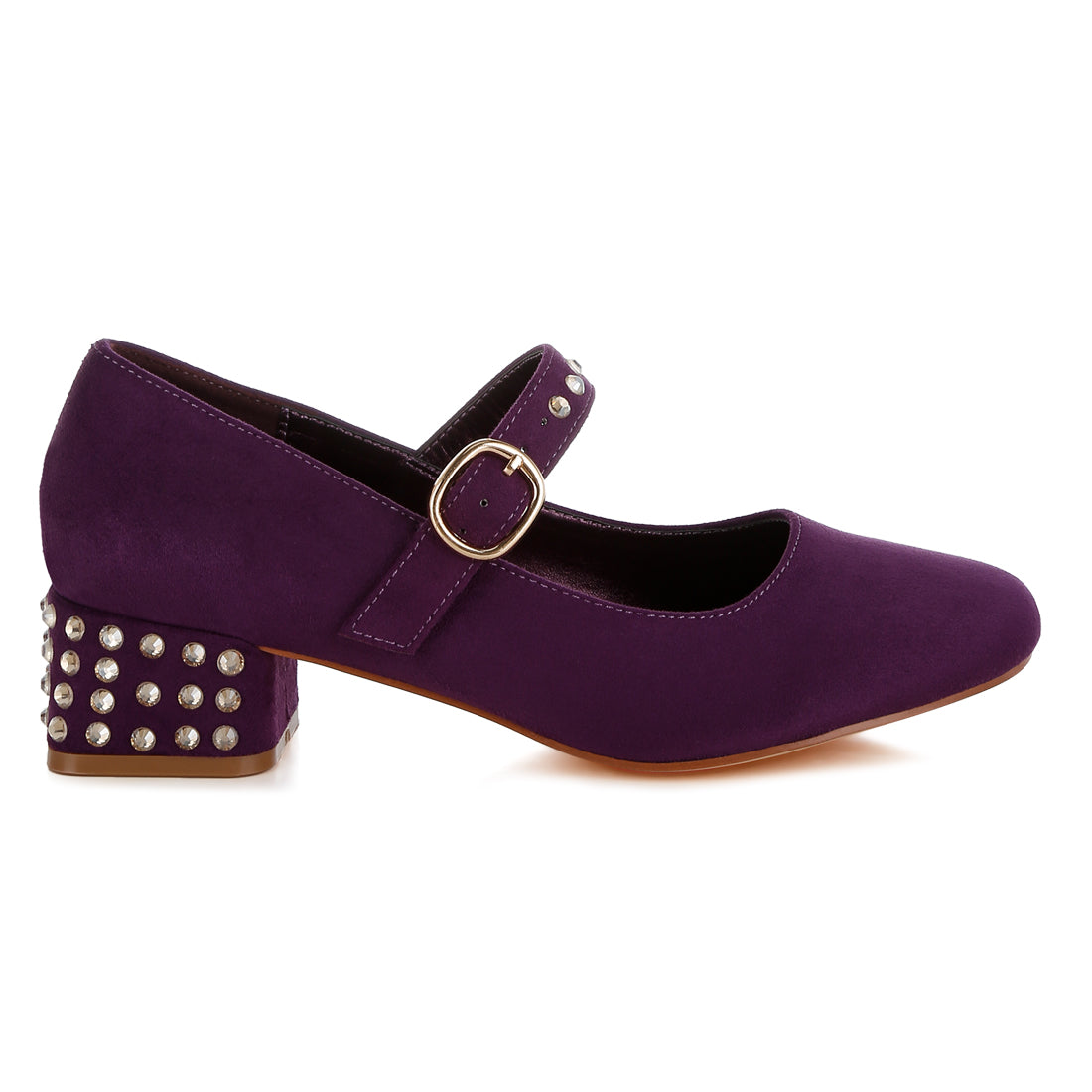 studded mary jane pumps#color_purple