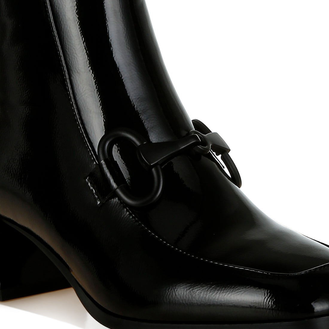 textured block heel ankle boots#color_black