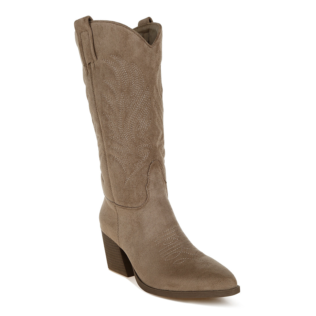 microfiber long cowboy boots#color_taupe