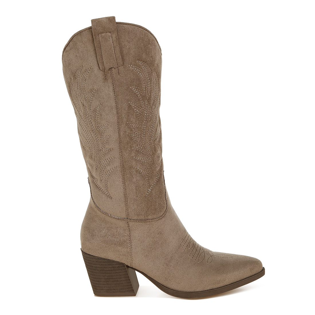 microfiber long cowboy boots#color_taupe
