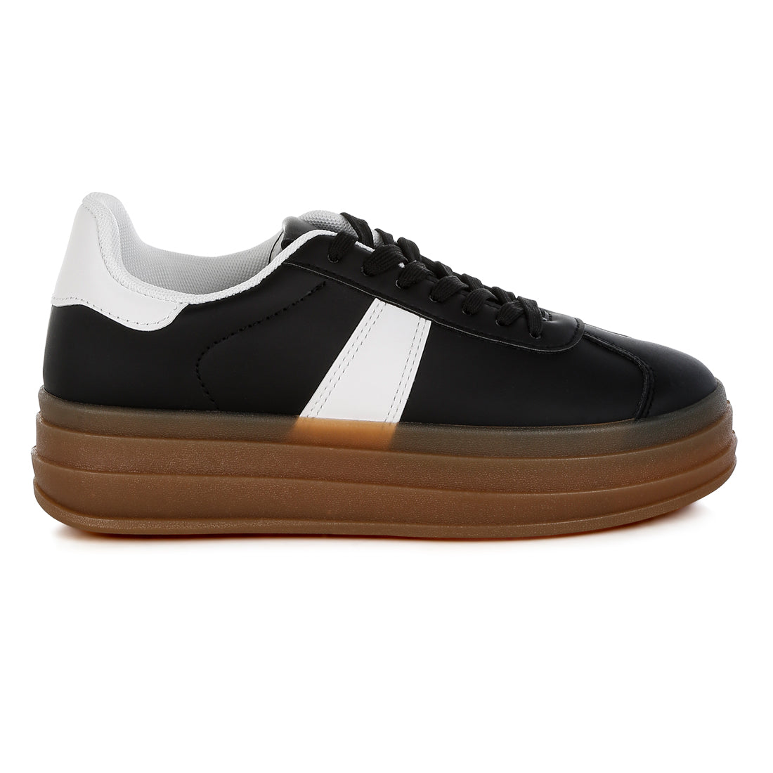 cassic faux leather lace-up sneakers#color_black