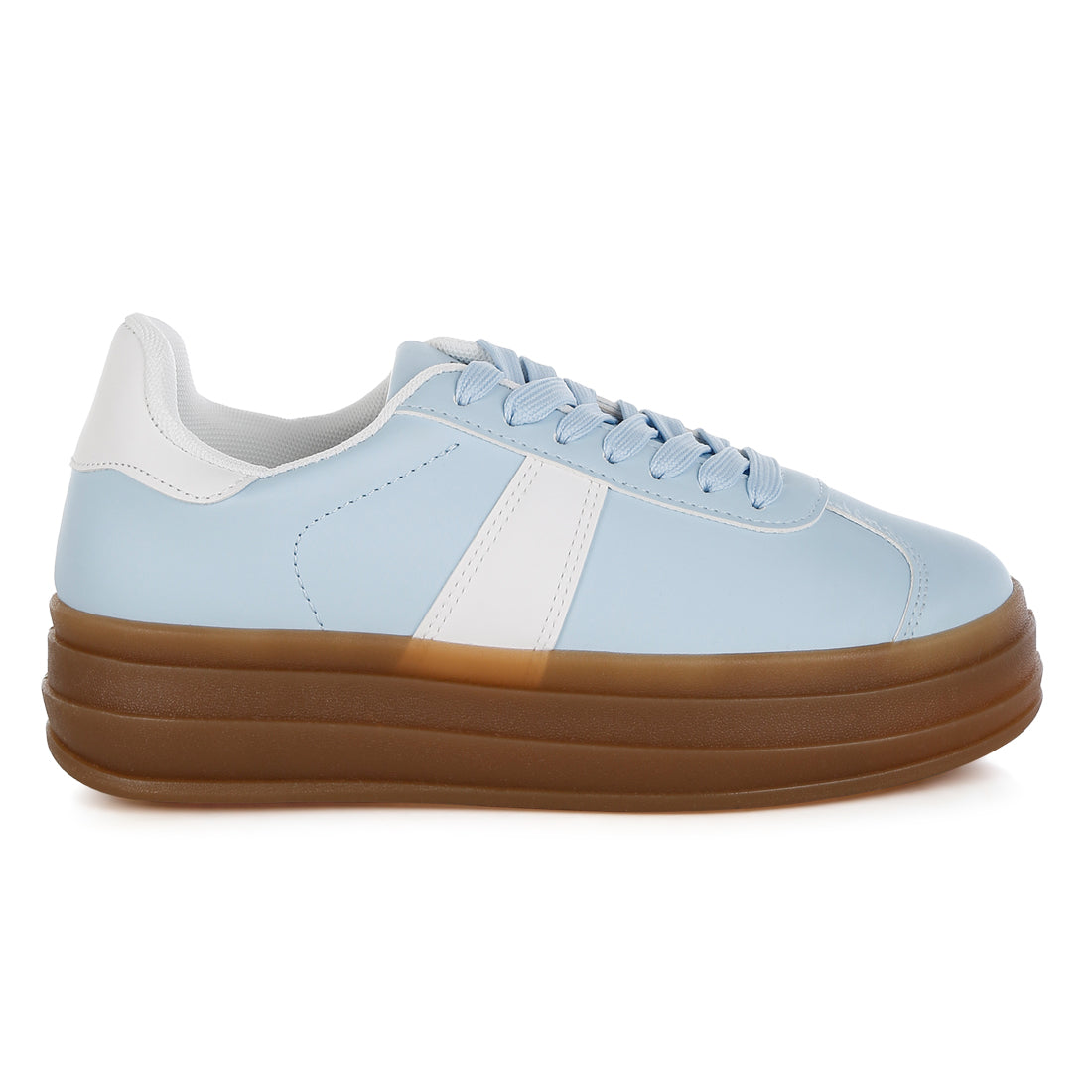 classic faux leather lace-up sneakers#color_blue