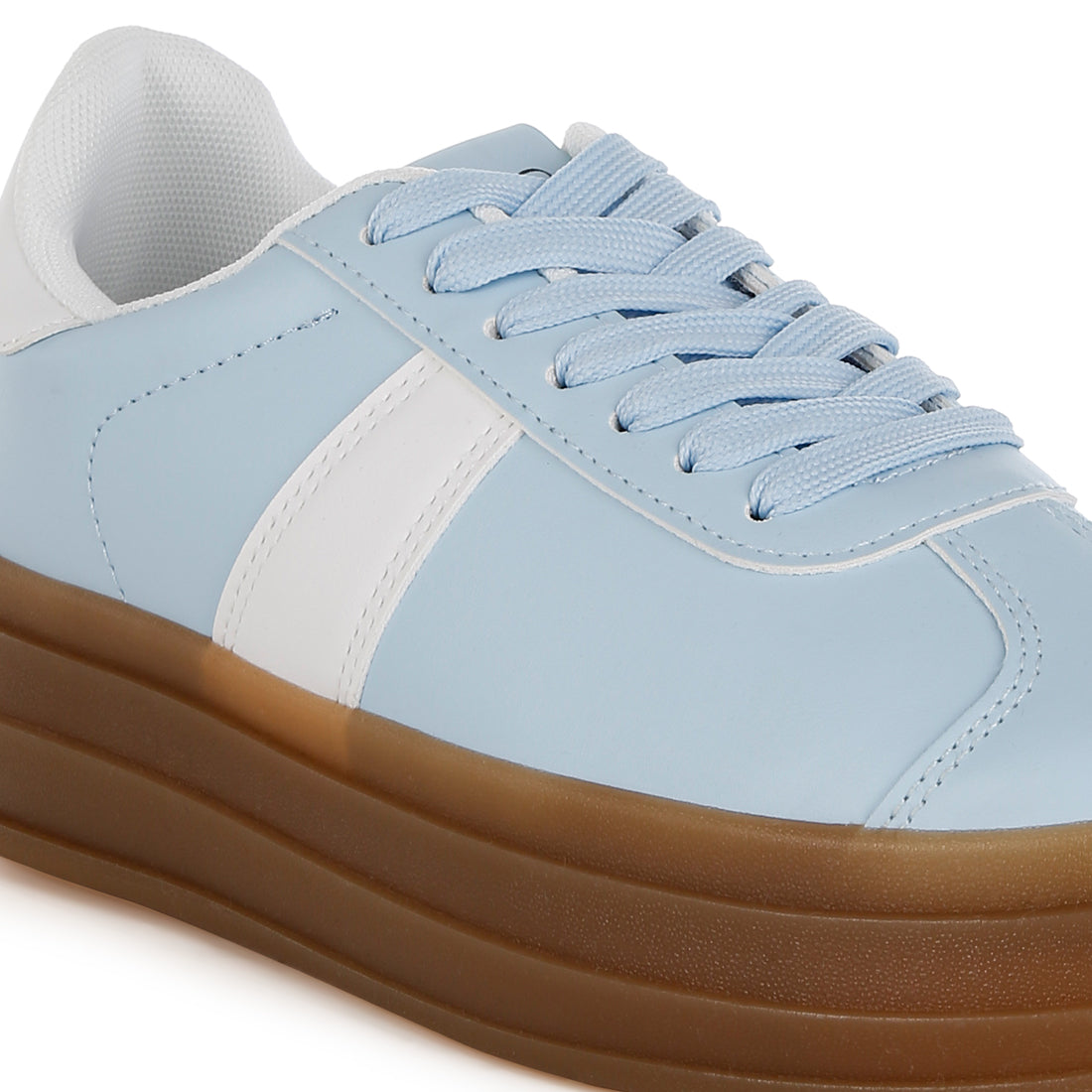 classic faux leather lace-up sneakers#color_blue