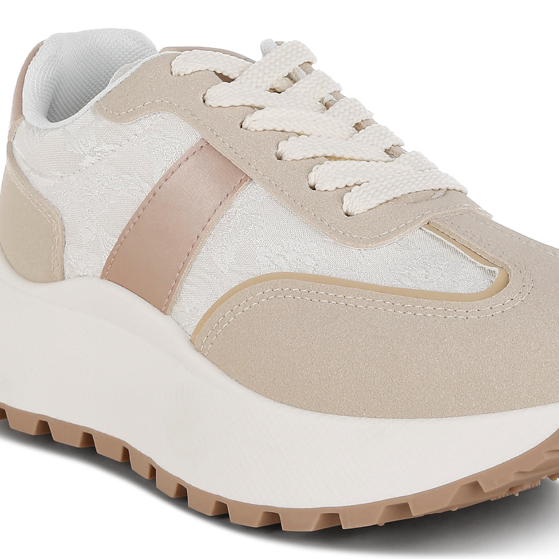 chunky anti-skid lace-up sneakers#color_beige
