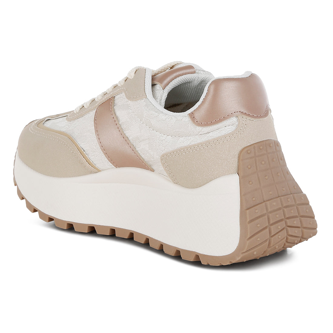chunky anti-skid lace-up sneakers#color_beige