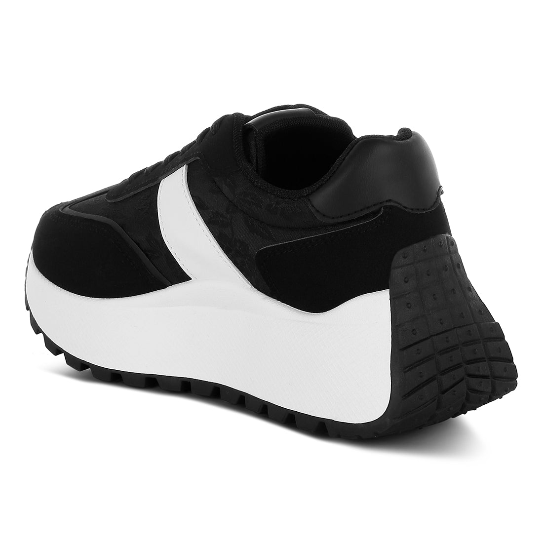 chunky anti-skid lace-up sneakers#color_black