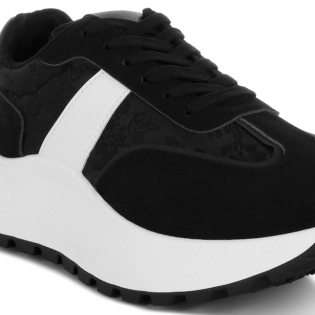 chunky anti-skid lace-up sneakers#color_black