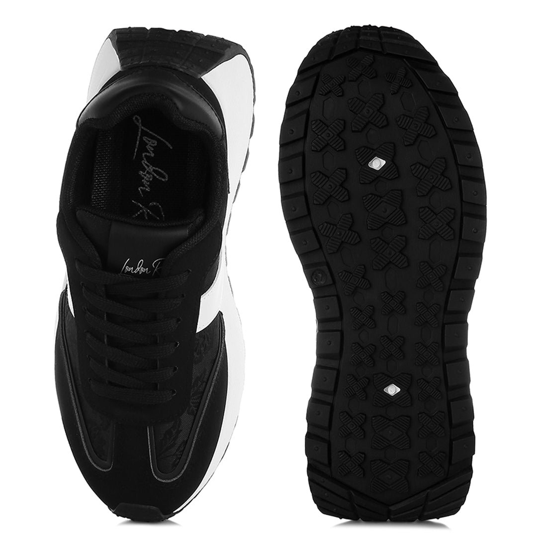 chunky anti-skid lace-up sneakers#color_black