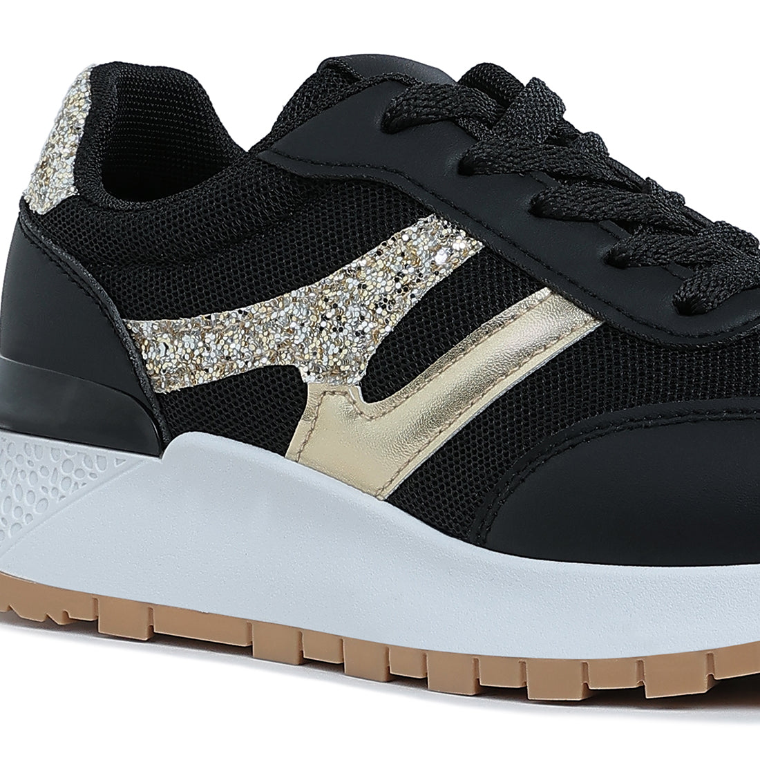 glitter detail chunky sneakers#color_black
