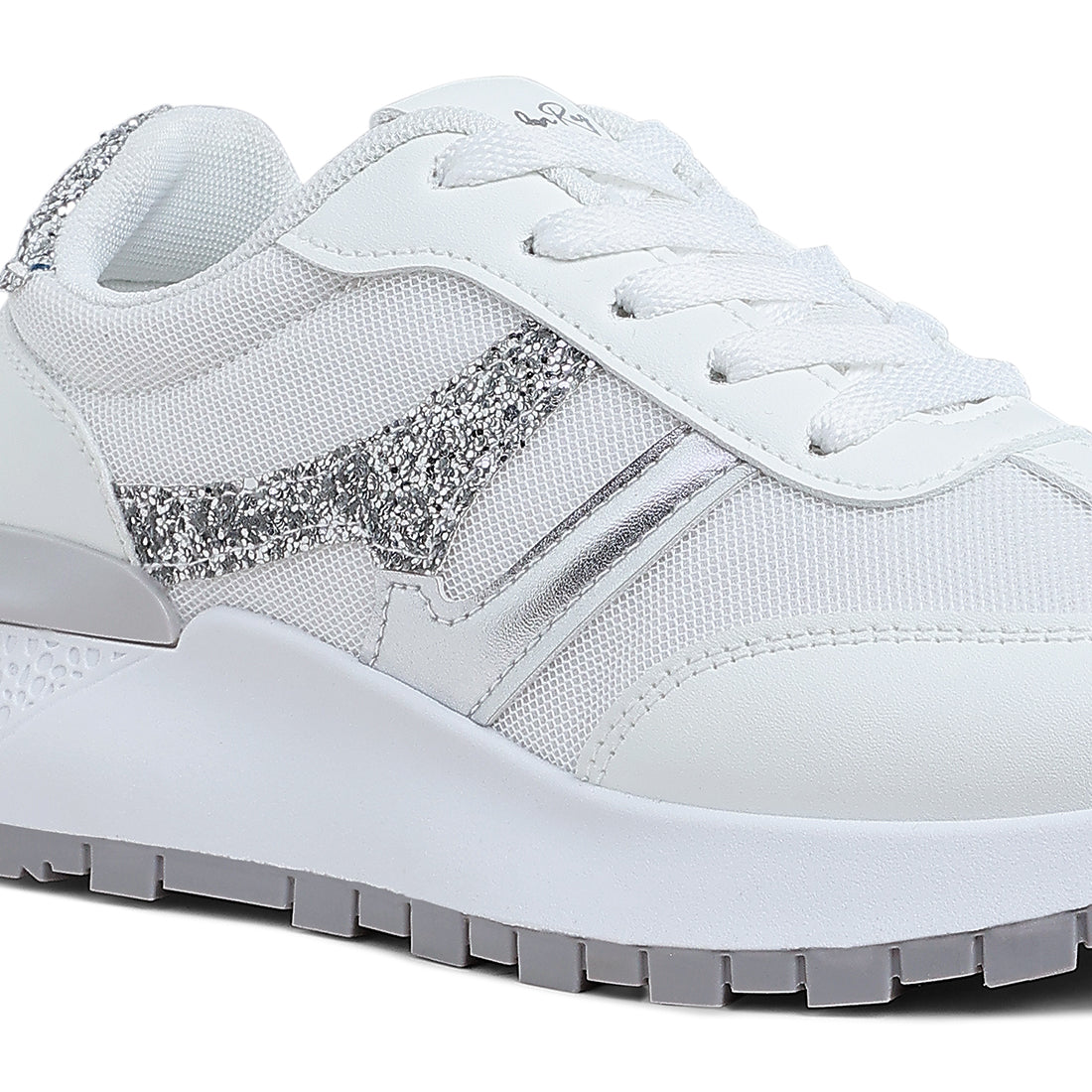 glitter detail chunky sneakers#color_silver