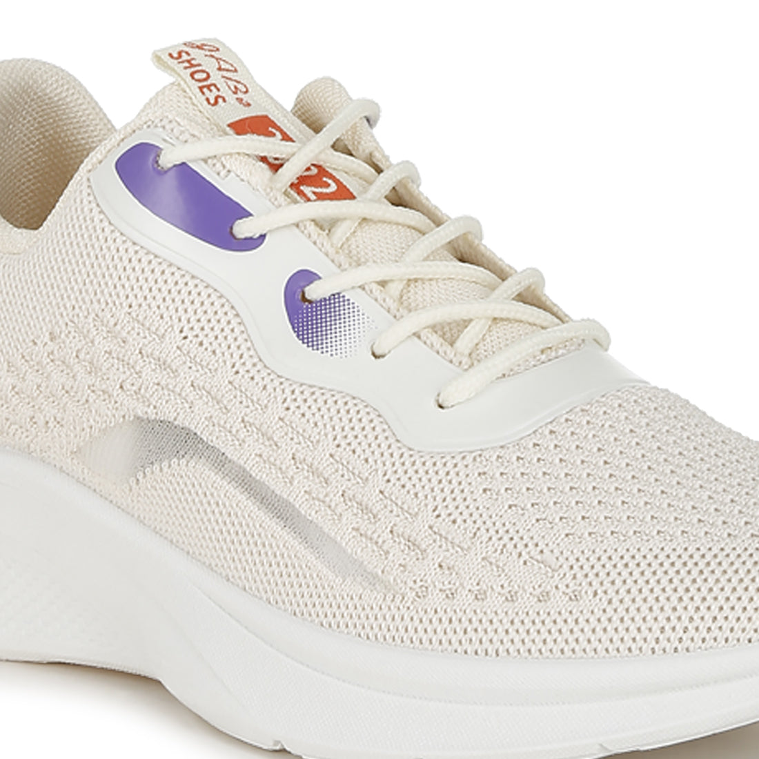 contrasting detail lace-up sneakers#color_beige