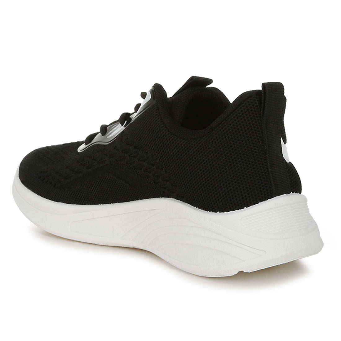 contrasting detail lace-up sneakers#color_black