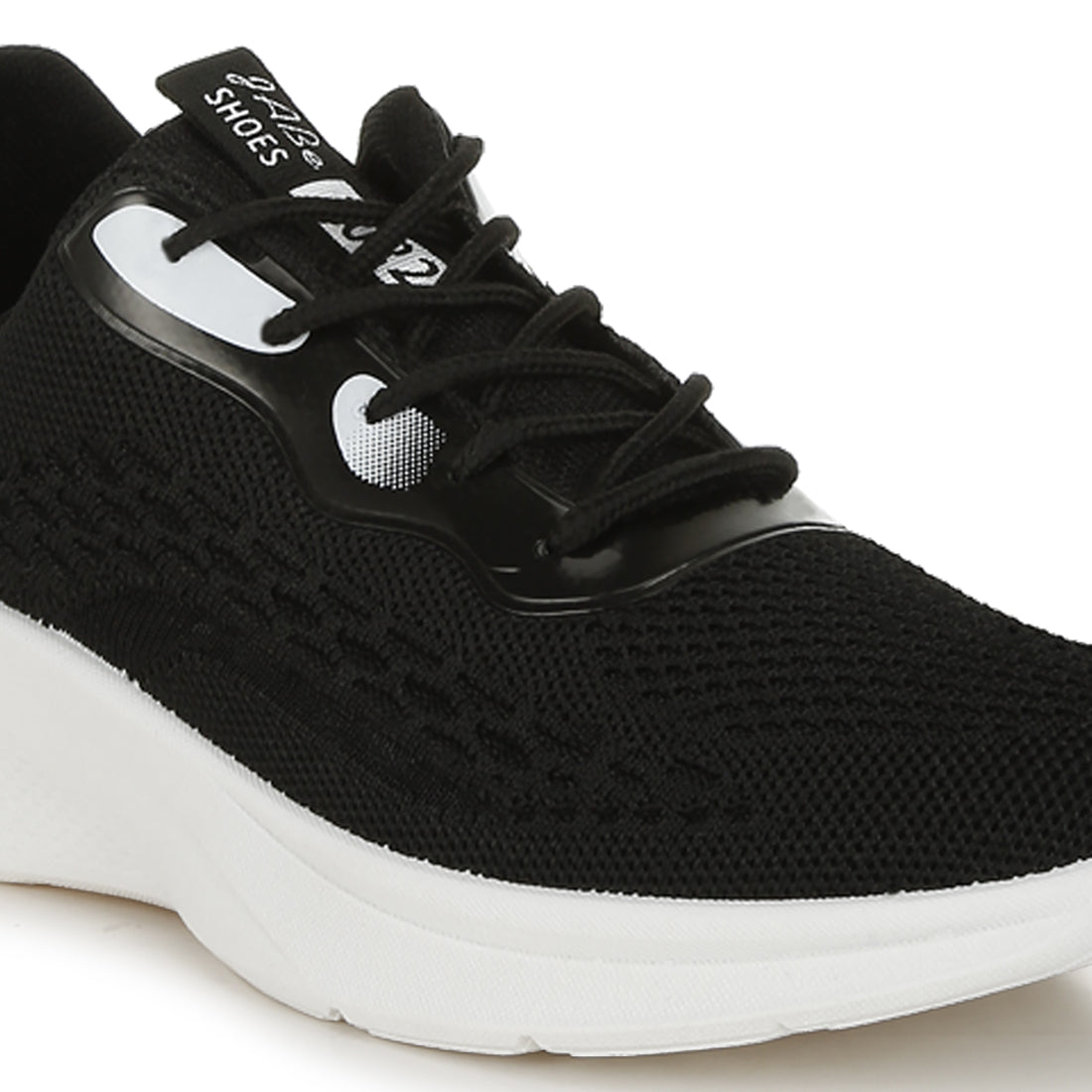 contrasting detail lace-up sneakers#color_black