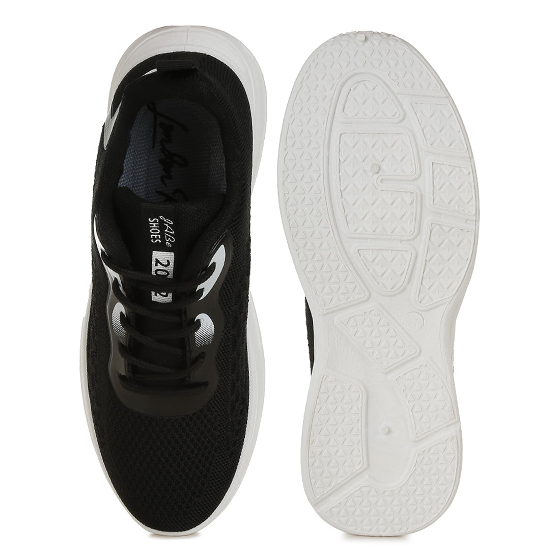 contrasting detail lace-up sneakers#color_black