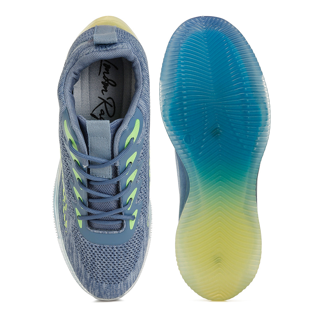 men's chunky anti-skid flyknit sneakers#color_blue