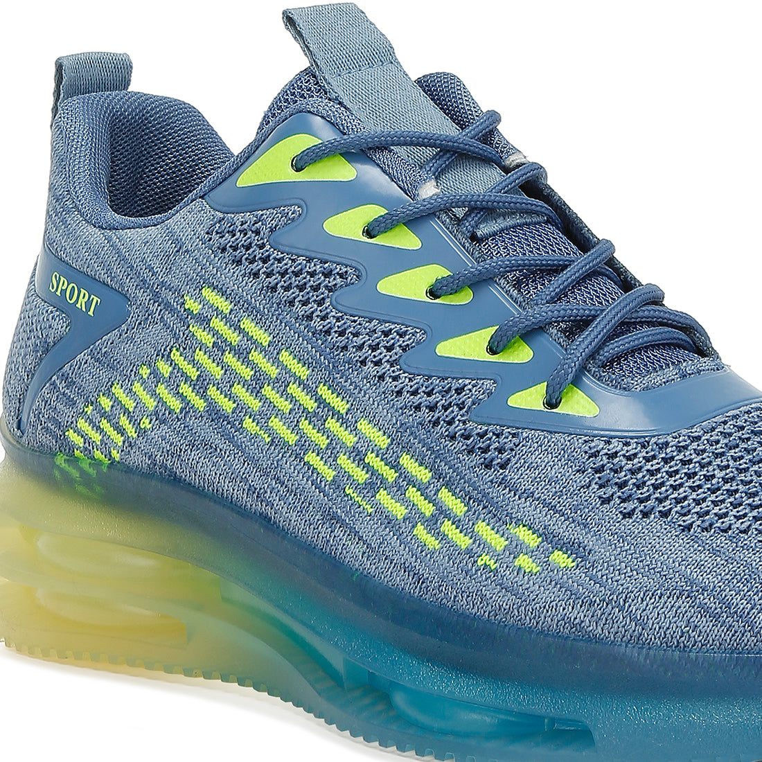 men's chunky anti-skid flyknit sneakers#color_blue