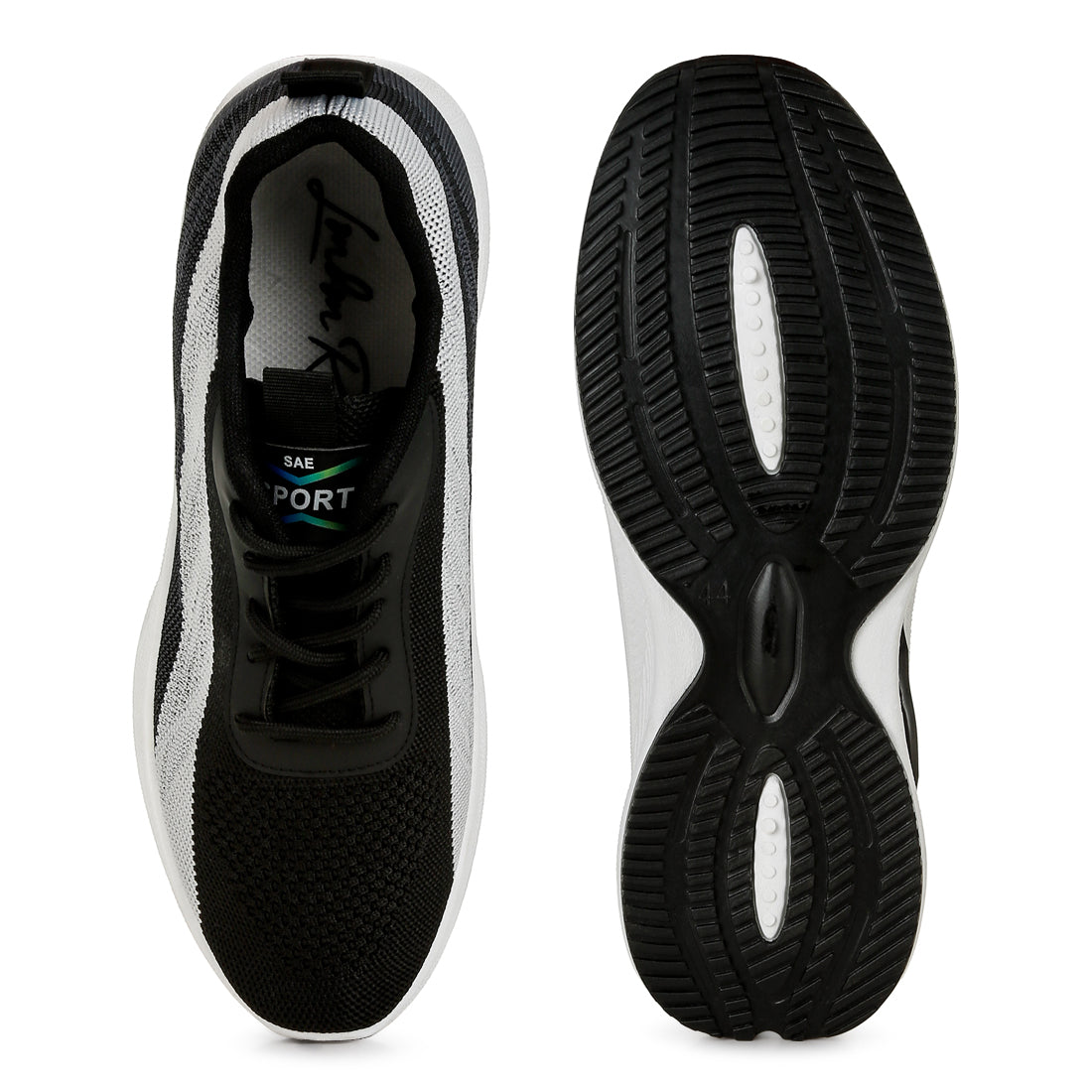 men's dual tone chunky sneakers#color_black