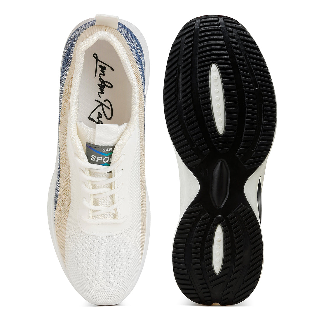 men's dual tone chunky sneakers#color_white