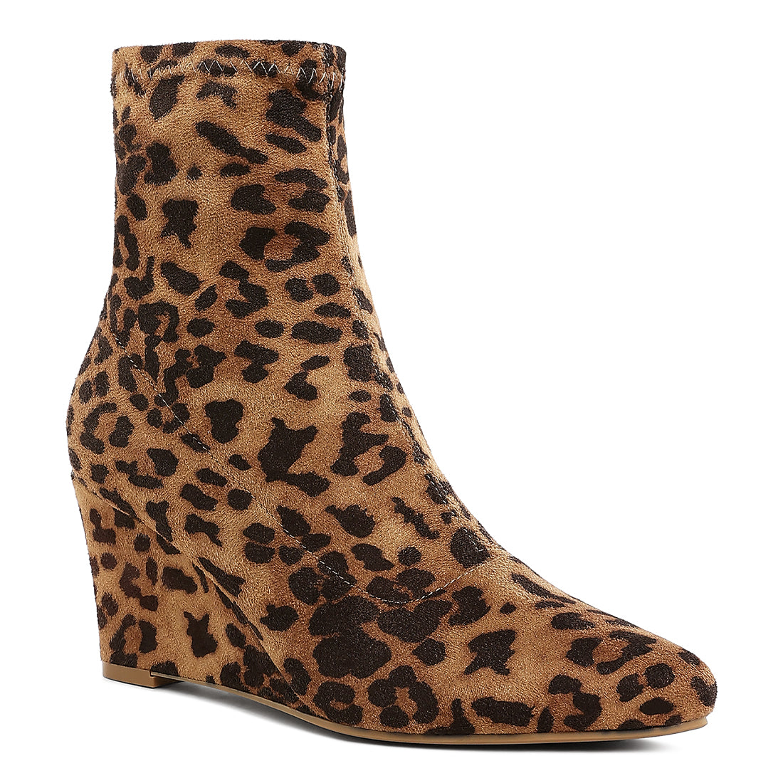 microfiber wedge sock boots#color_leopard