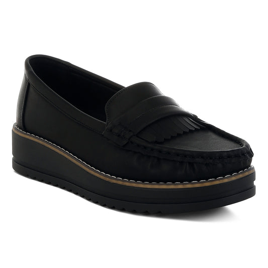 fringed nubuck loafers#color_black