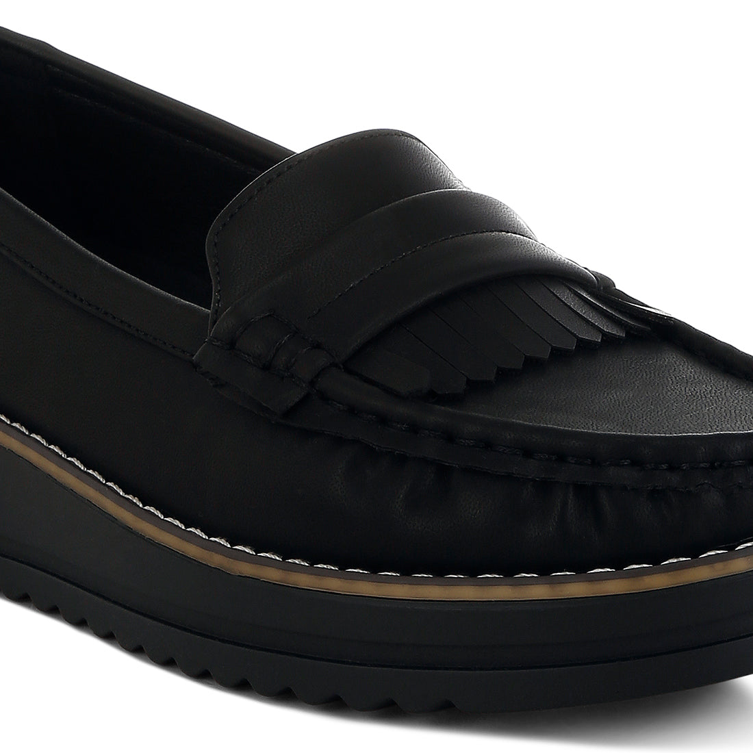 fringed nubuck loafers#color_black