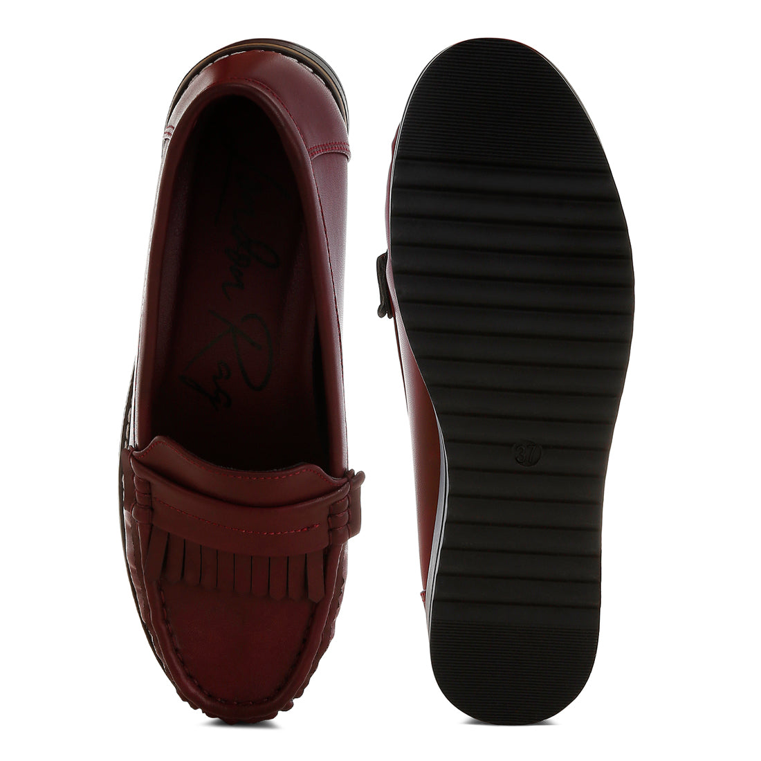 fringed nubuck loafers#color_burgundy