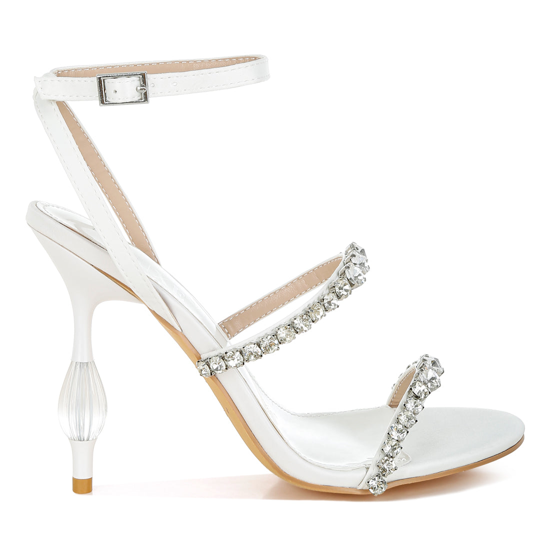 diamante embellished fantasy heel sandals#color_white