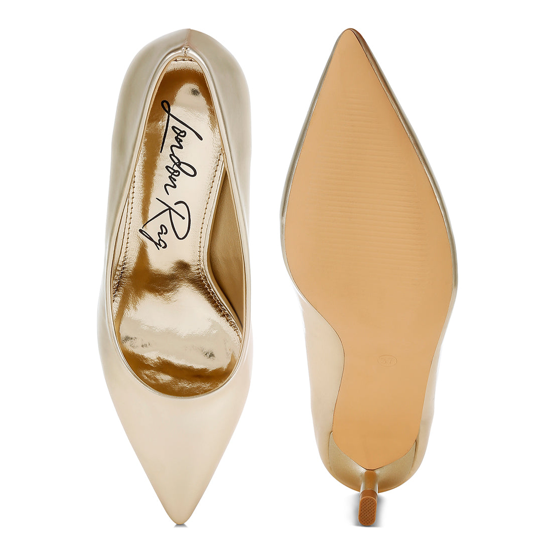 metallic fantasy heel pumps#color_gold