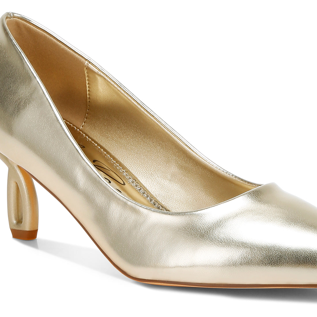 metallic fantasy heel pumps#color_gold