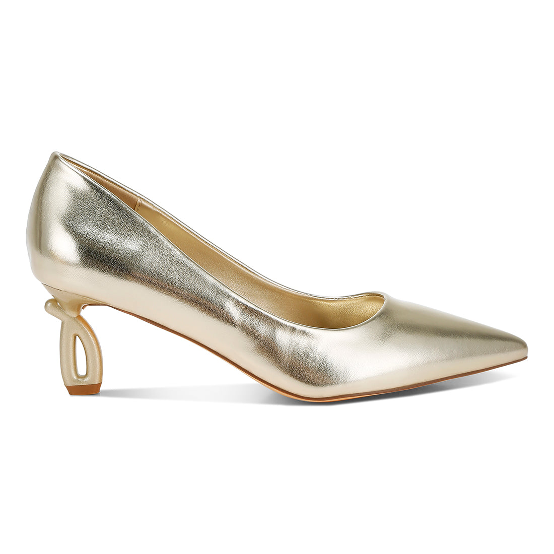 metallic fantasy heel pumps#color_gold