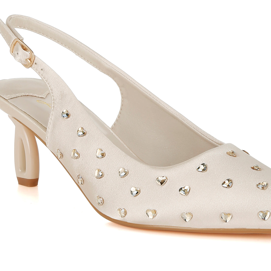heart-shaped rhinestone studded slingbacks#color_beige