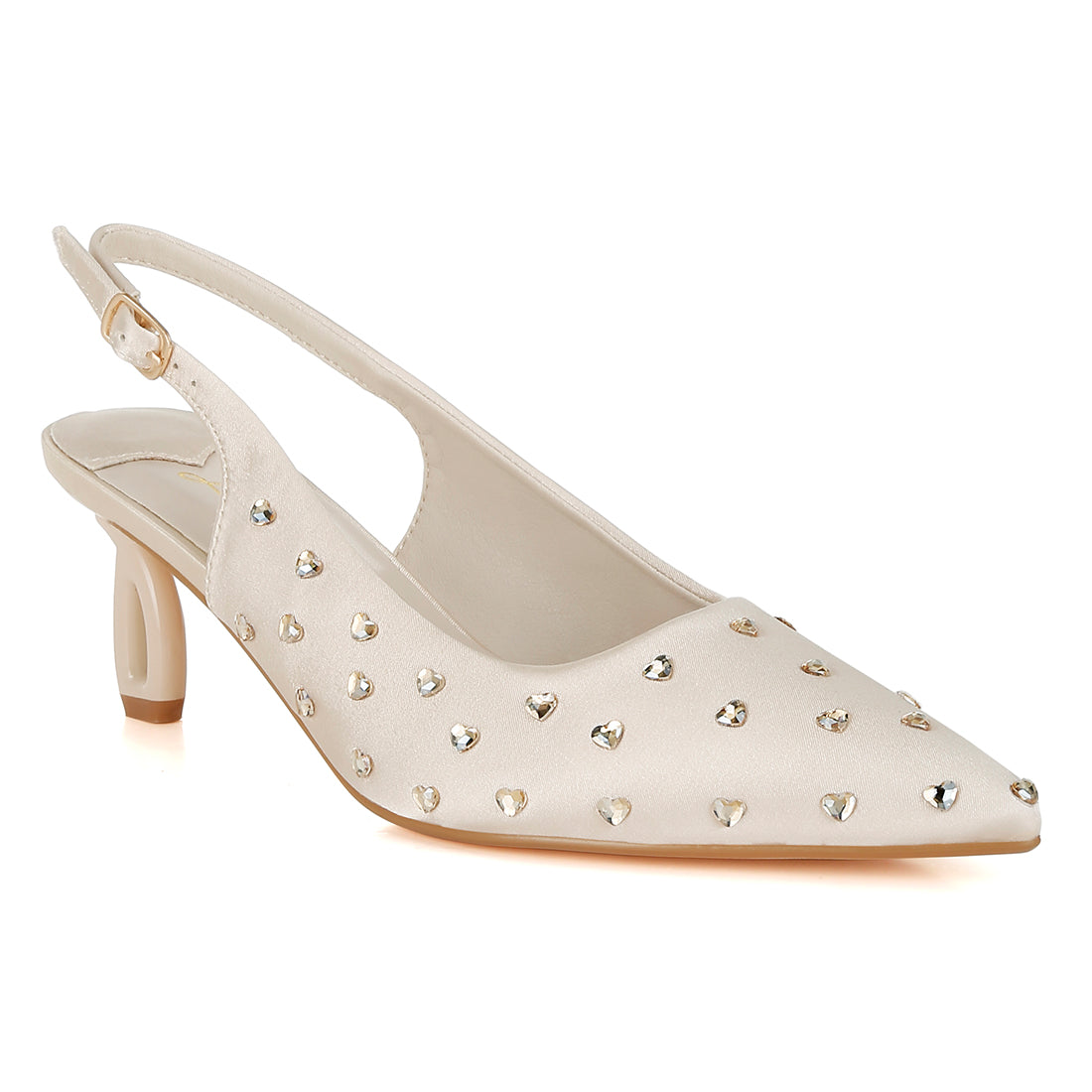 heart-shaped rhinestone studded slingbacks#color_beige