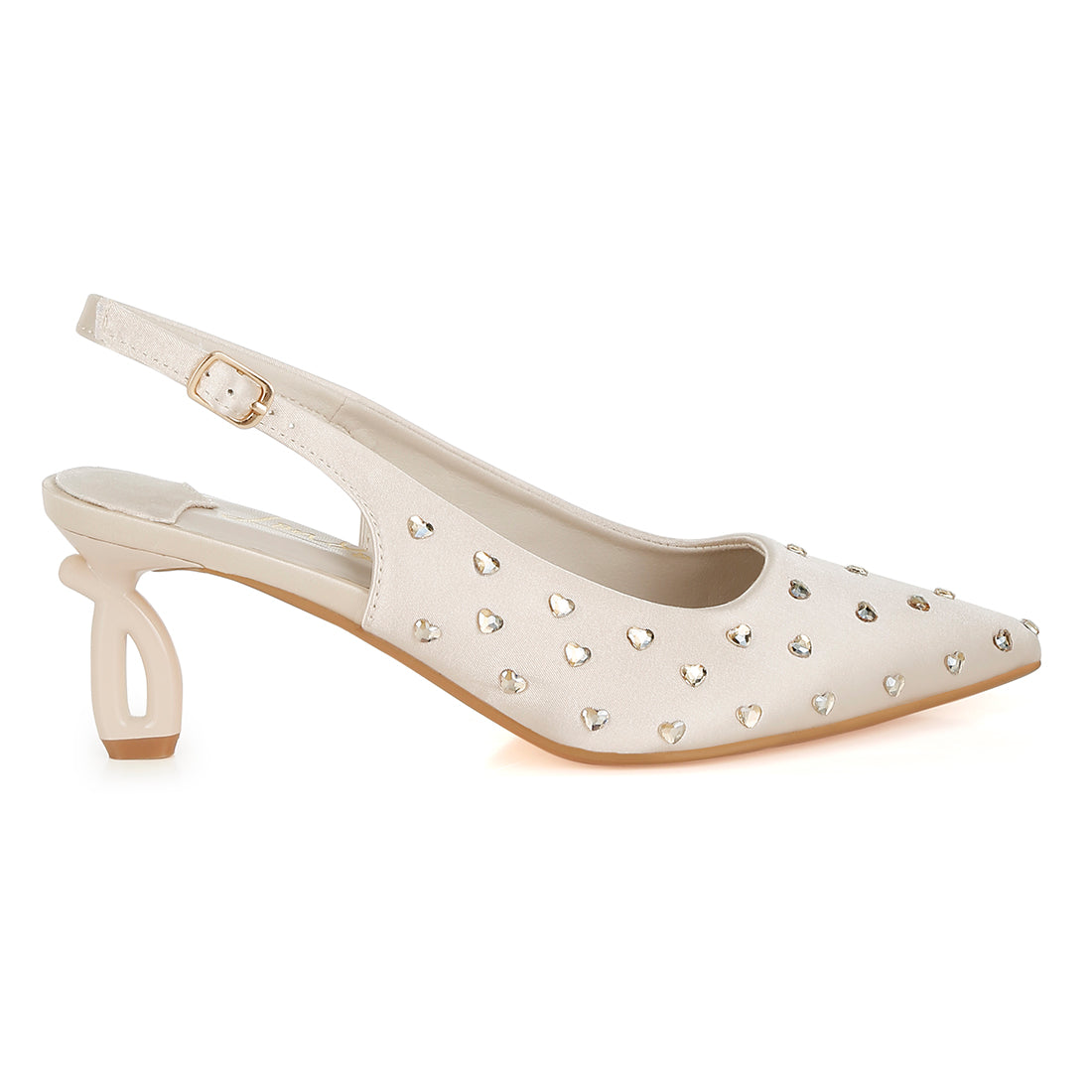 heart-shaped rhinestone studded slingbacks#color_beige