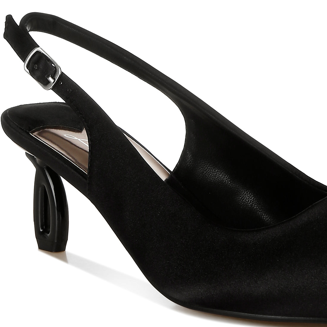 satin pointed toe slingbacks#color_black