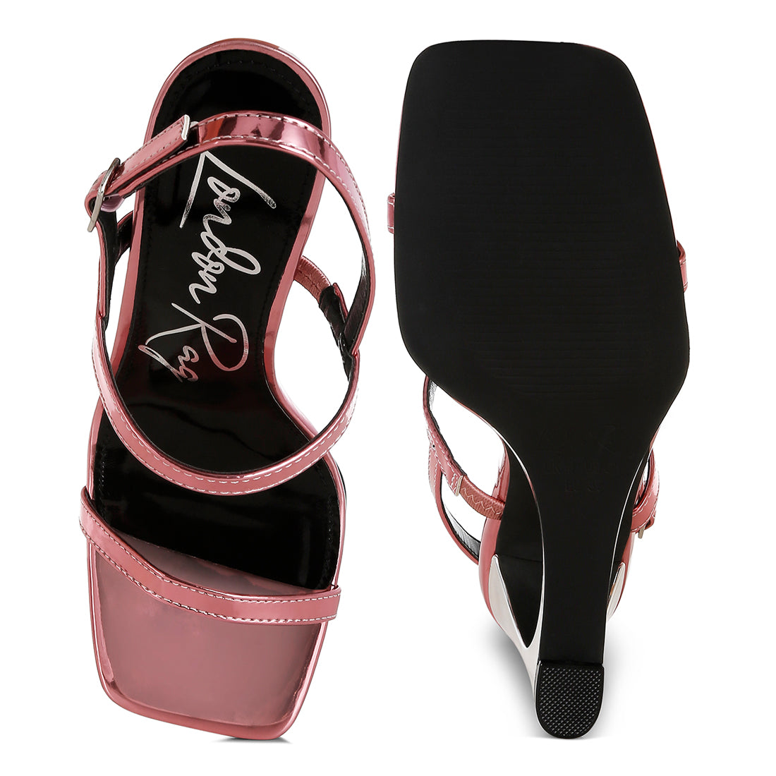 metallic fantasy wedge heel sandals#color_pink