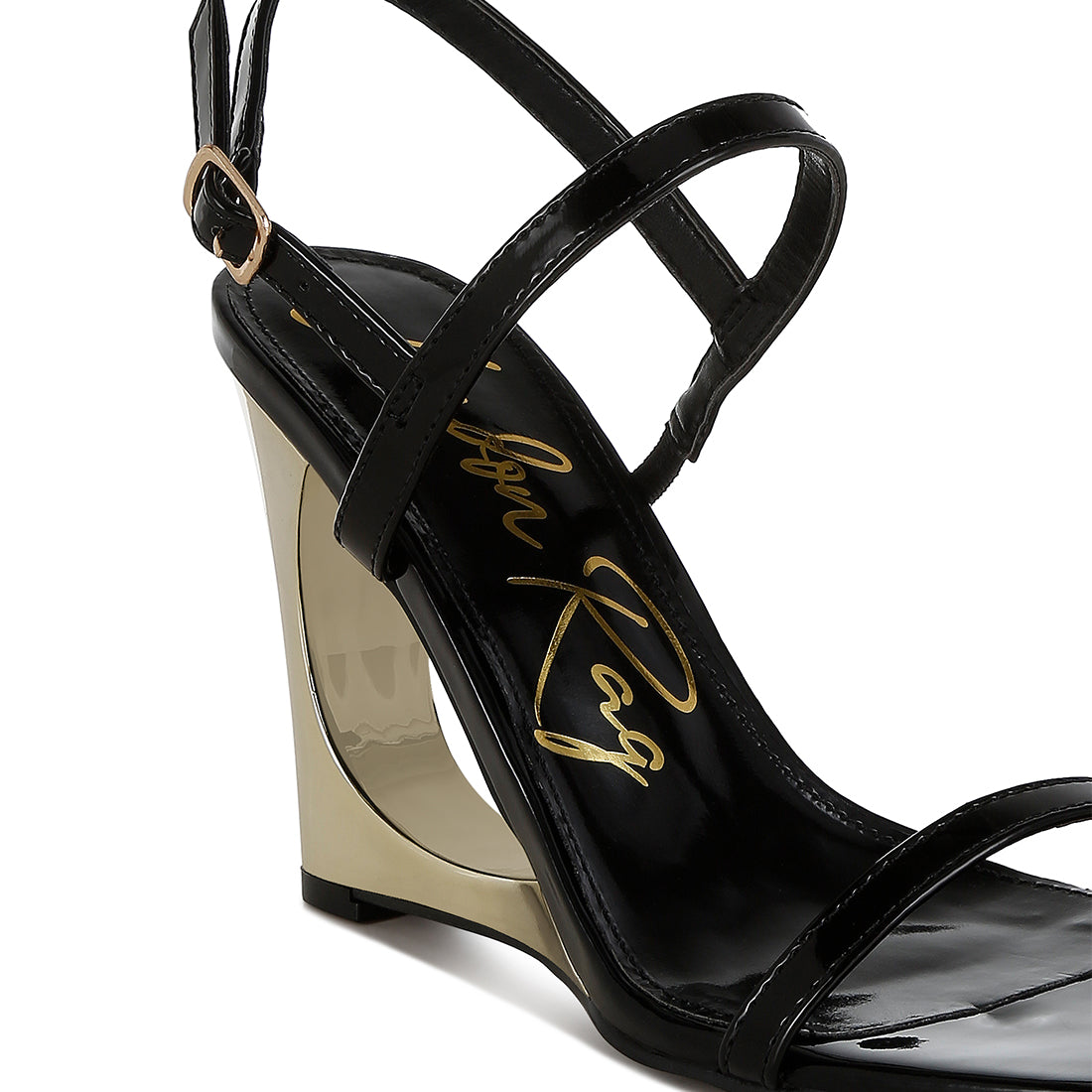 fantasy wedge heel sandals#color_black