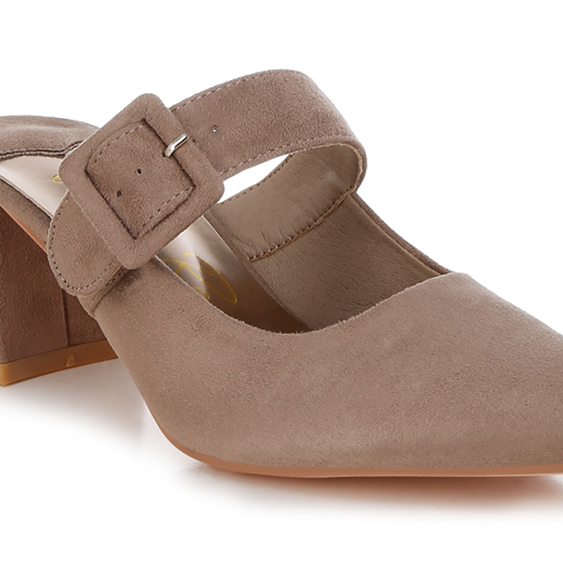 buckle strap detail microfiber mules#color_taupe