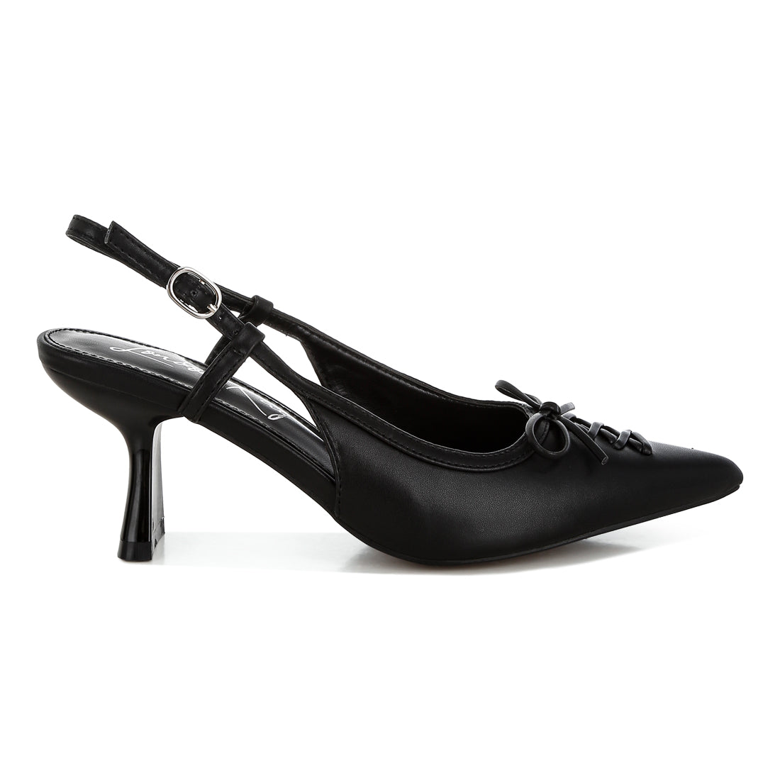 women kitten heel pointy slingbacks#color_black