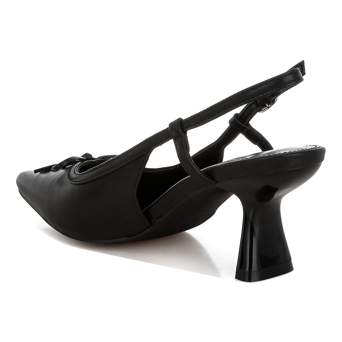 women kitten heel pointy slingbacks#color_black