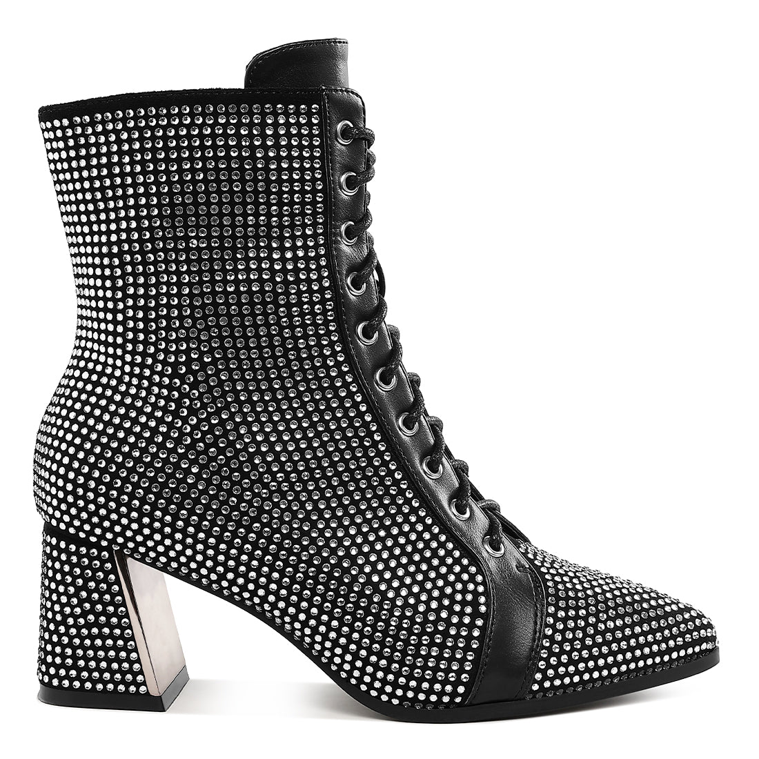 rhinestone embellished ankle boots#color_black