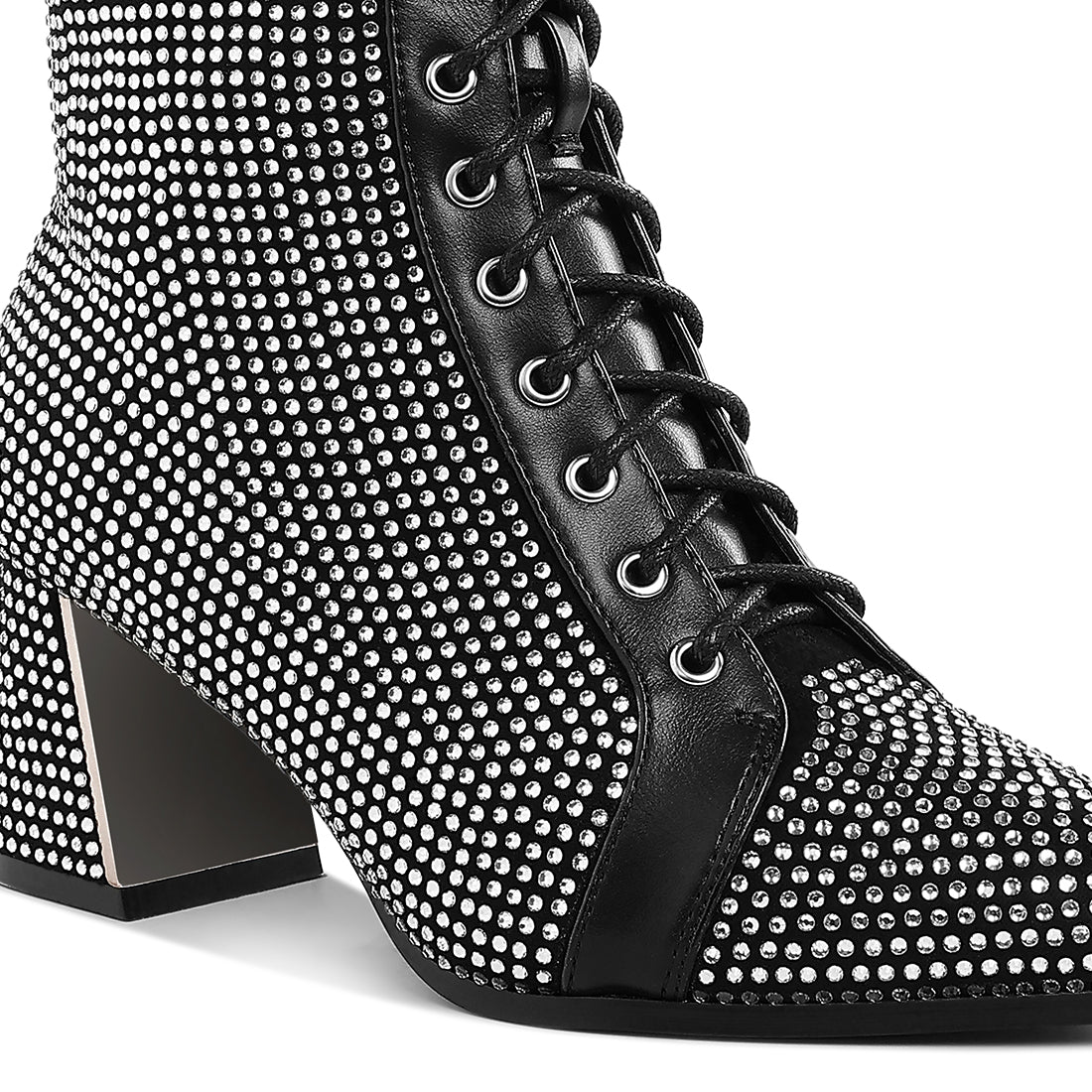 rhinestone embellished ankle boots#color_black