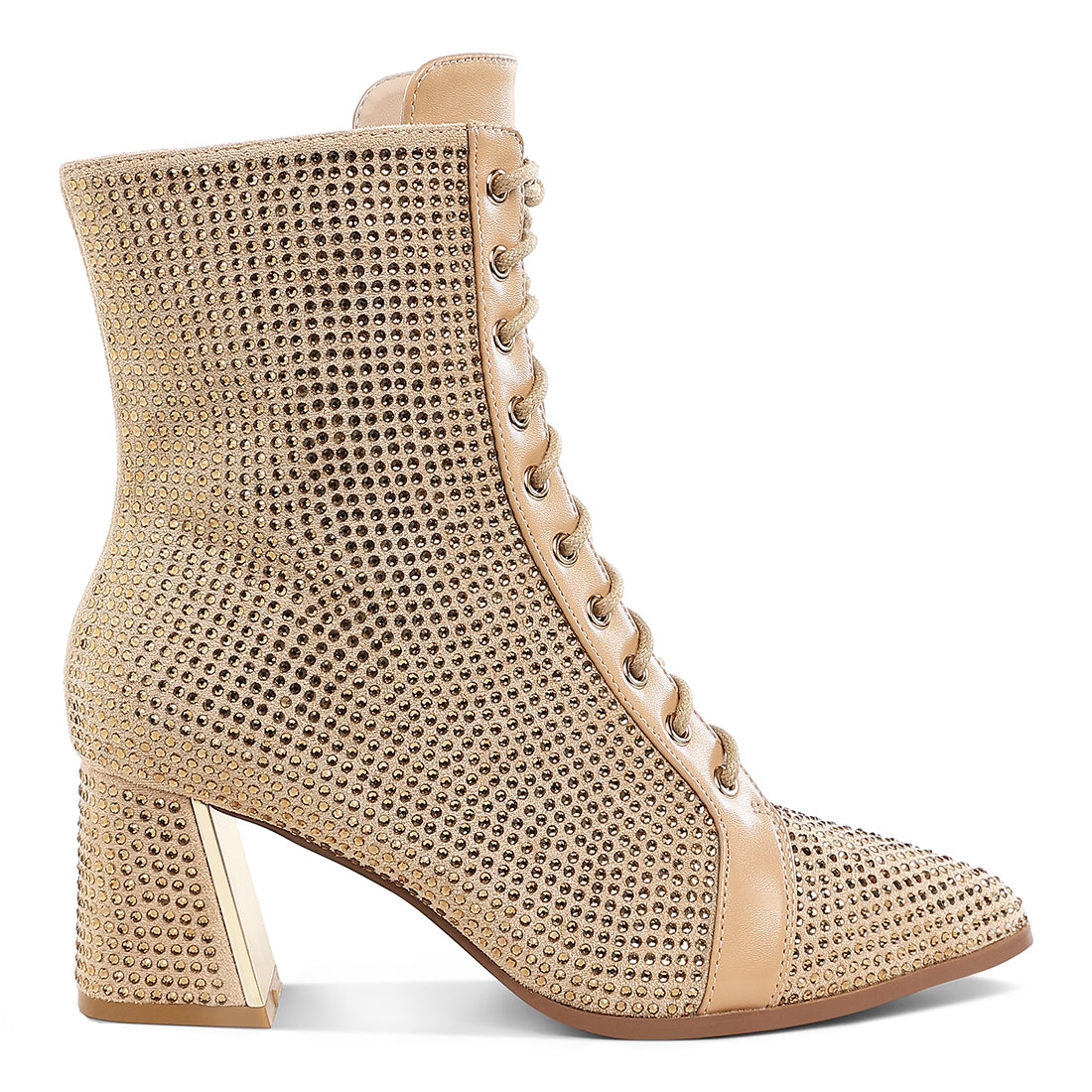 rhinestone embellished ankle boots#color_beige