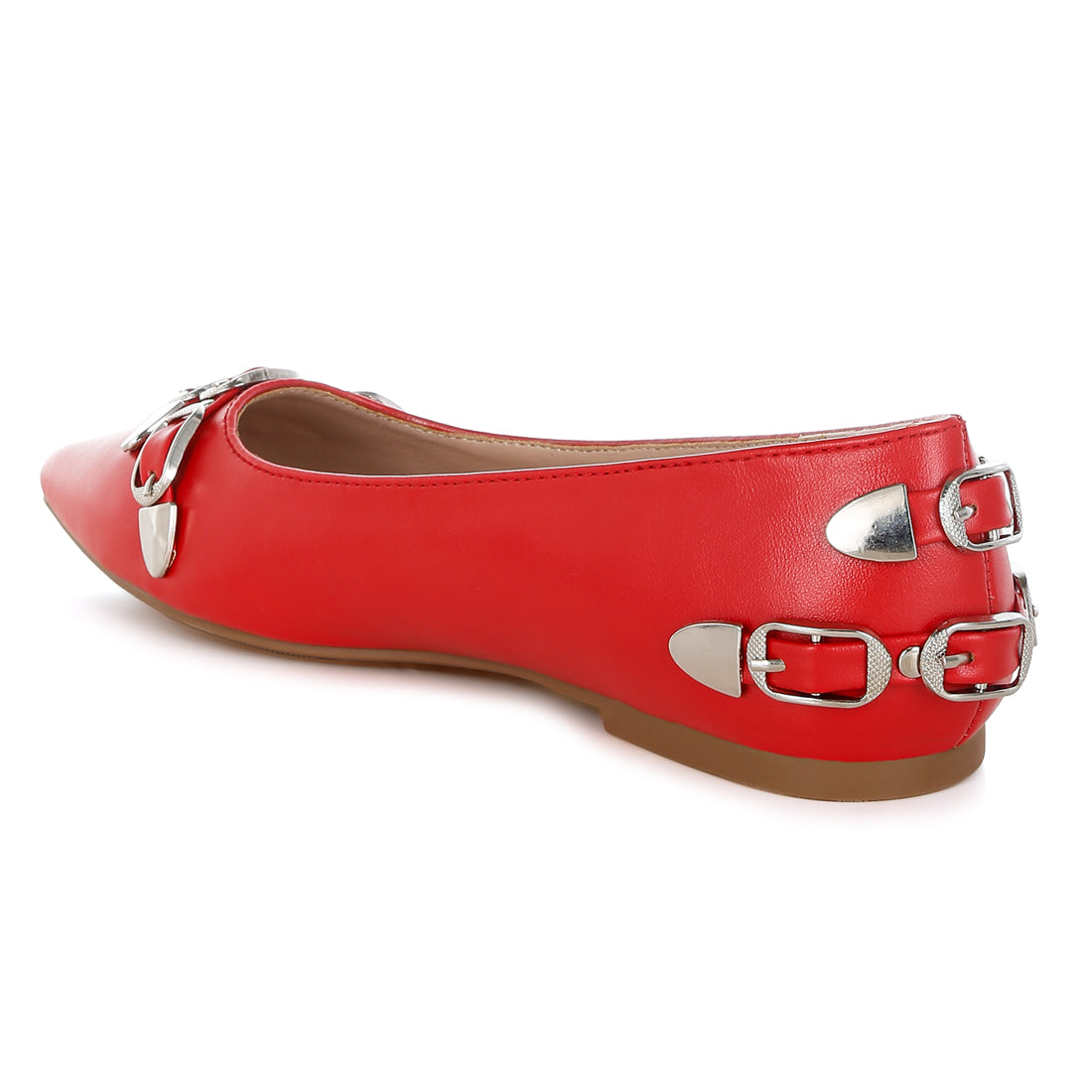 belt buckle detail ballerinas#color_red